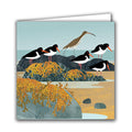 Curlew and Oystercatchers by Rachel Hudson