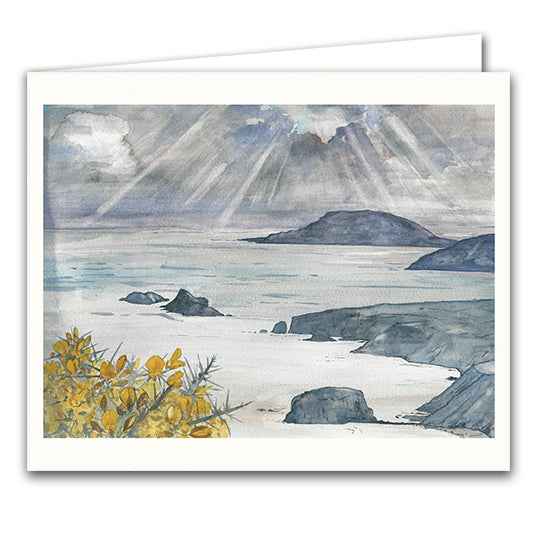 Cloudburst over Ynys Enlli by Rachel Porter
