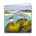 Ringed Plover and Dunlin with Bladderwrack by Rachel Hudson