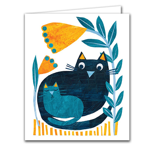 Folk Cat and Kitten by Tracey English