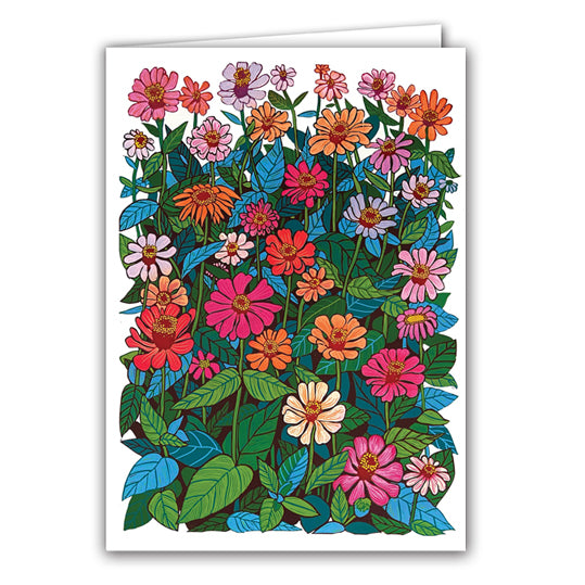 Zinnias by Elina Adrshina