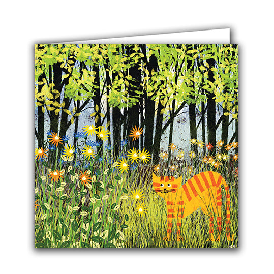 Skinny Cat in the Garden by Michelle Brown