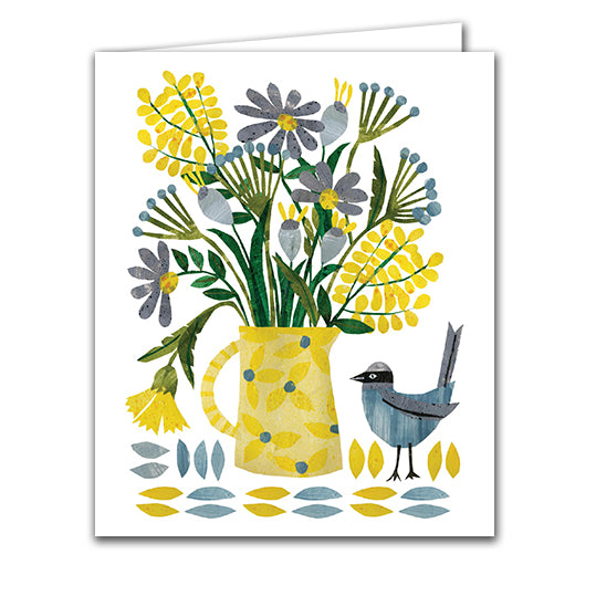 Yellow Vase of Flowers by Tracey English